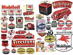 JL Innovative Design - 184 - HO - 1940s-1950s Gas Station Posters & Signs -- Gas Station & Oil