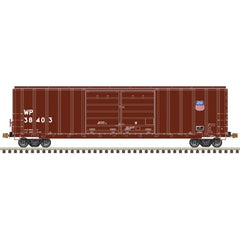 Atlas 20 005 875 - HO 	FMC 5077 50' Double-Door Boxcar with Centered Doors - Ready to Run - Master(R) -- Union Pacific WP 38405 (Boxcar Red, white)