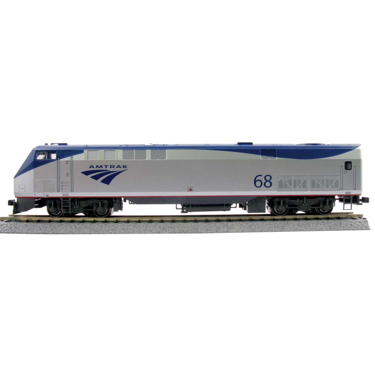 Kato 37-6118 - HO Scale GE P42 Genesis - Standard DC -- Amtrak #180 (Phase Vb Late; silver, blue, red)