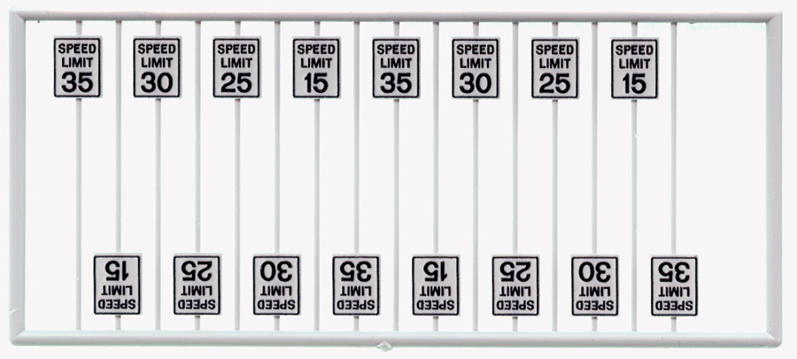 Tichy 8259 - HO Scale - Speed Limit Signs pkg(16) -- Low Speeds