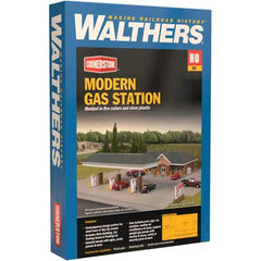 Walthers 933-33537- HO Modern Gas Station -- Kit - Main Building: 10-7/16 x 6-1/2 x 3-1/8" 26.5 x 16.5 x 7.9cm