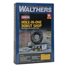 Walthers 933-3768 - HO Hole-In-One Donut Shop -- Kit - 5-1/8 x 2-1/2 x 5-1/8" 13 x 6.3 x 13cm