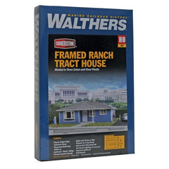 Walthers 933-3775 - HO Framed Ranch Tract House -- Kit - 5-1/2 x 4-1/8 x 2-1/4" 13.9 x 10.4 x 5.7cm