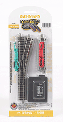 Bachmann 44864 - N Scale #4 Turnout w/Nickel Silver Rail & Gray Roadbed - E-Z Track(R) -- Right Hand