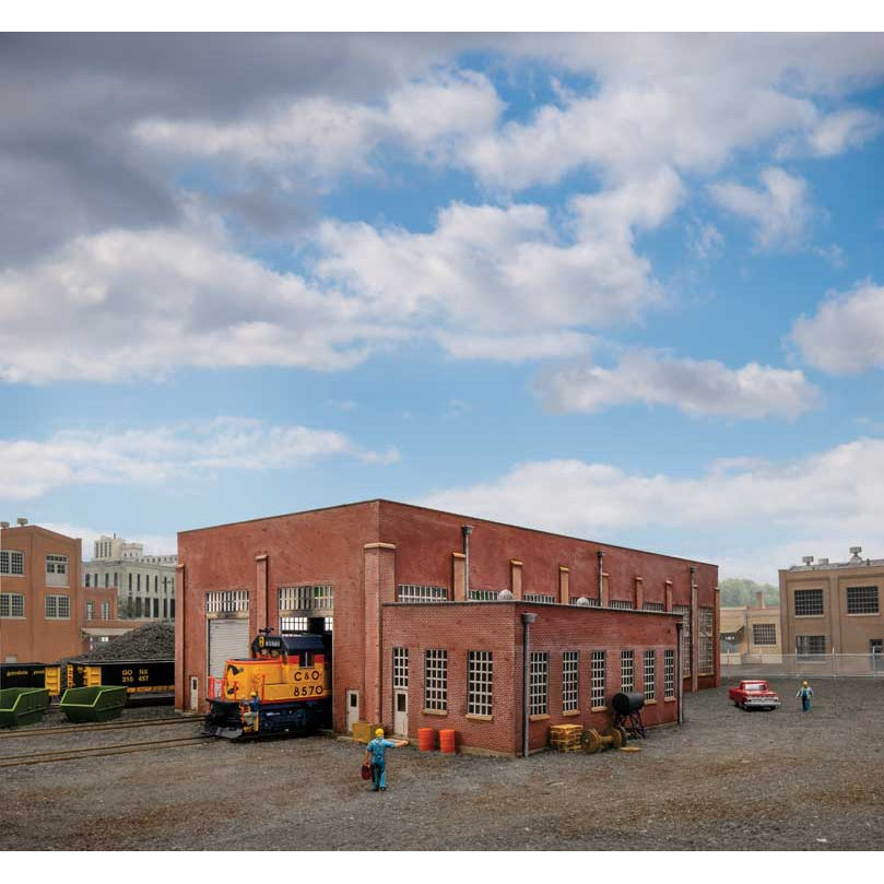 Walthers 933-2923 HO 130' 2-Stall Diesel Engine House -- Kit