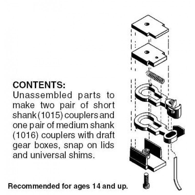 Micro Trains 001 02 000- RDA body MT coupler 1015/1016 Unassembled