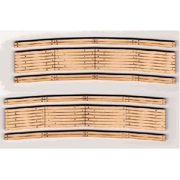 Blair Line 011 - N Scale 	2-Lane Curved Laser-Cut Wood Grade Crossing 2-Pack -- 12-14" Radius