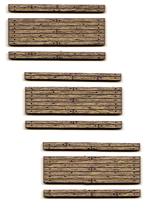 Blair Line 014 - N Scale 		Weathered 2-Lane Wood Grade Crossing -- Kit pkg(3)