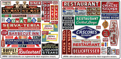 Blair Line 036 - N scale - Printed Storefront & Advertising Signs -- Restaurant & Cafe Signs