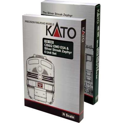 Kato 106-090 - N Scale - CB&Q EMD E5A & Silver streak Zephyr 6 unit Set
