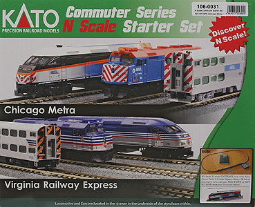 Kato 106-0031 - N Scale - MPI MP36PH Chicago Metra Commuter starter set
