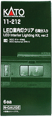 Kato 11-212 Passenger Car Interior Lighting - Kit Version 2 (2012) pkg(6)