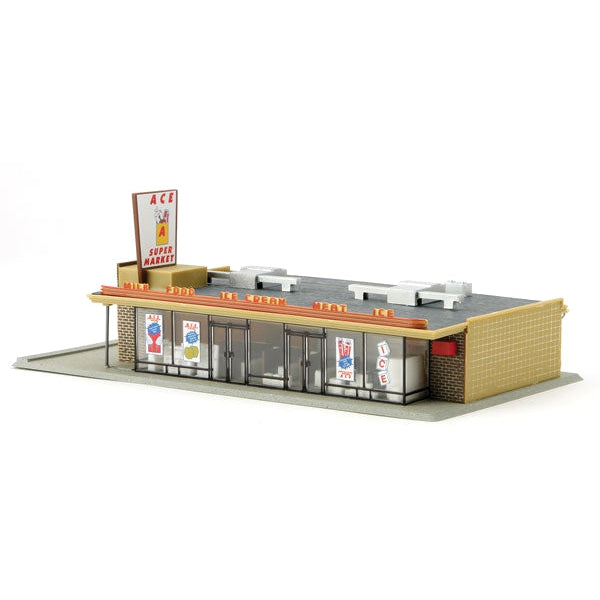 Life-Like 1330 - HO Scale 	Ace Super Market -- Kit - 5-1/2 x 9-3/8 x 3-1/2" 13.7 x 23.7 x 8.7cm