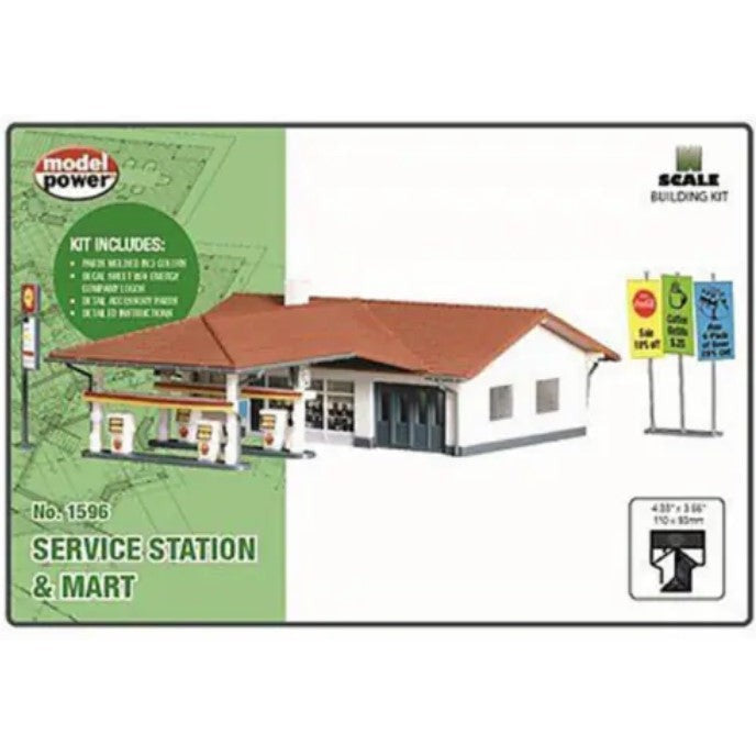 Model Power 1596 - N Scale - Service Station & Mart