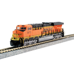 Kato 176-8952 - N Scale GE ES44AC GEVO - Standard DC -- BNSF Railway #5801 (orange, black, Wedge Logo)