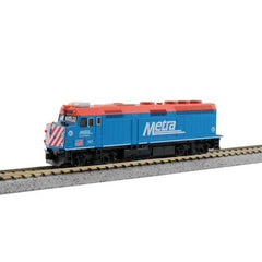 Kato 176-9107 - N Scale - EMD F40PH Commuter Version - Standard DC -- Metra #157 City of Palatine (blue, red, white)