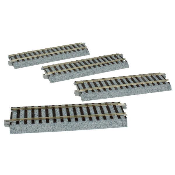 Kato 2-140 - HO Scale - Unitrack - Straight Sections -- 4-7/8" 123mm pkg(4)