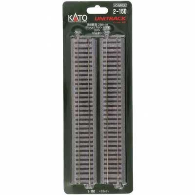 Kato 2-150 - HO Scale - Straight Roadbed Track Section - Unitrack -- 9-3/4" 246mm pkg(4)