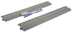 Kato 2-153 - HO Scale - Straight Feeder Track w/Concrete Ties - Unitrack -- With Feeder Cable 9-3/4" 246mm