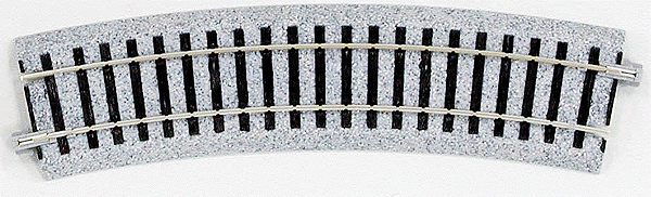 Kato 2-260 - HO Scale - Curved Roadbed Track Section - Unitrack -- 222.5 Degree Sections, 16-7/8" 430mm Radius pkg(4)