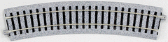 Kato 2-270 - HO Scale - Curved Roadbed Track Section - Unitrack -- 22.5-Degree Section, 19-1/4" 490mm Radius pkg(4)