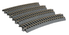 Kato 2-280 - HO Scale - 	Curved Roadbed Track Section - Unitrack -- 22.5-Degree Section, 14-1/2" 370mm Radius pkg(4)
