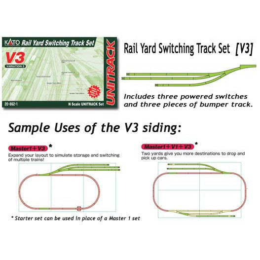 Kato 20-862 - V3 Rail Yard Switch Track Set - Unitrack