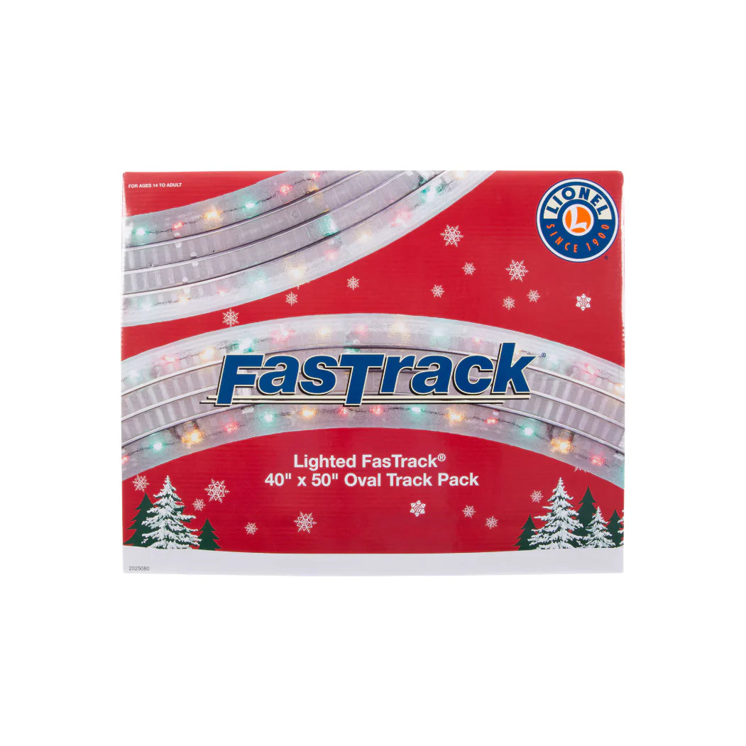 Lionel 5080- O Gauge - FasTrack(TM) Lighted Track w/Roadbed - 3-Rail - 40x50 Oval set