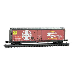 Micro-Trains 32 00 620 - N Scale - 50' Plug-Door Boxcar - Ready to Run -- Santa Fe #525249 (red, silver, white, black ends, large logo)