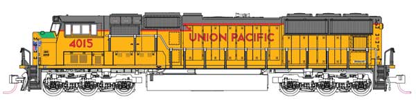 Kato KAT1764015 - N Scale - Union Pacific #4015 (Excursion Scheme; Armour Yellow, gray, green)