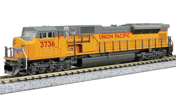 Kato KAT1765624S - N Scale - EMD SD90/43MAC - Sound and DCC -- Union Pacific #3736 (Armour Yellow, gray, red)