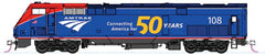 Kato KAT1766037 - N Scale - Amtrak #108 (Phase VI, blue, red, white, 50th Anniversary Logo)