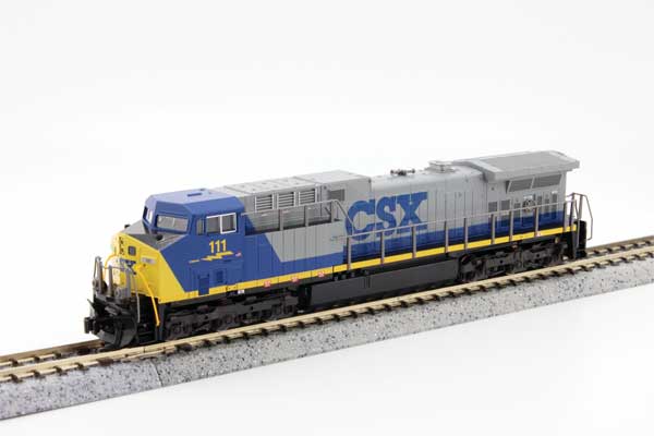 Kato KAT1767044 - N Scale - GE AC4400CW Low Numberboards - Standard DC -- CSX #111 (YN1, gray, blue, yellow)