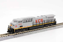 Kato KAT1767046 - N Scale - GE AC4400CW Low Numberboards - Standard DC -- Kansas City Southern de Mexico #4555 (gray, red, yellow)
