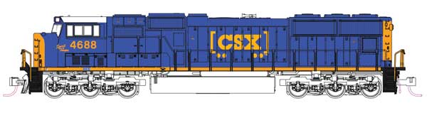 Kato KAT1767617 - N Scale - EMD SD70M with Flat Radiators - Standard DC -- CSX #4688 Spirit of Tampa (blue, yellow, Boxcar Logo)