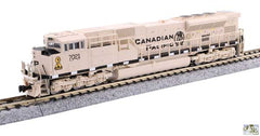 Kato KAT1768542S - N Scale - EMD SD70ACU - Sound and DCC -- Canadian Pacific #7021 (Military Heritage, beige, black, yellow ribbon)