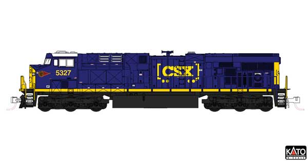 Kato KAT1768962S - N Scale - GE ES44AC GEVO - Sound and DCC -- CSX #5327 (blue, yellow, Boxcar Logo, Western Maryland Sticker)