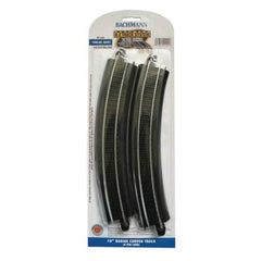 Bachmann 44403 - HO Scale 	Curved Track w/Steel Rail & Black Roadbed - E-Z Track(R) -- 22" Radius pkg(4)