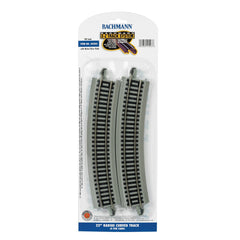 Bachmann 44503 - HO Scale - Curved Track w/ Nickel Silver Rail & Gray Roadbed - E-Z Track(R) -- 22" 55.9cm Radius pkg(4)