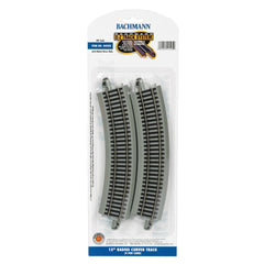 Bachmann 44505 - HO Scale - Curved Track w/Nickel Silver Rail & Gray Roadbed - E-Z Track(R) -- 15" Radius pkg(4)