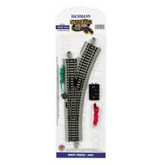 Bachmann 44562 - HO Scale - Remote-Control Turnout, Nickel Silver Rail with Gray Roadbed - E-Z Track(R) - Right Hand