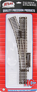 Atlas 544 - HO Scale Code 83 Snap-Switch(R) Manual Turnout -- 22" Radius, Left Hand