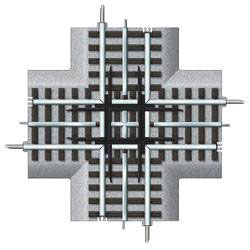 Lionel 612019 - O Gauge - 	FasTrack(TM) Track w/Roadbed - 3-Rail -- 90-Degree Crossing