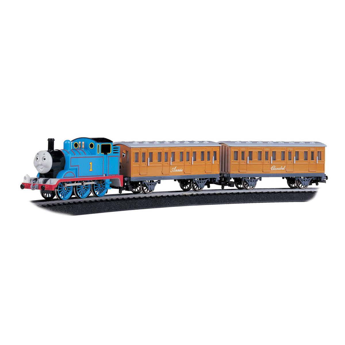 Bachmann  642 - HO Scale - Thomas & Friends(TM) -- Thomas the Tank Engine with Annie & Clarabel Train Set (blue, red, gold)