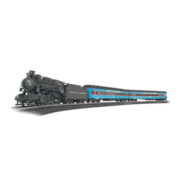 Bachmann 751 - HO Scale - North Pole Express - Standard DC -- 2-6-2 Steam Locomotive, 2 Passenger Cars; Track Oval, Power Pack