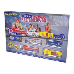 Bachmann 775 - HO Scale - BSA(R) Boy Scouts of America All American - Standard DC -- EMD F7A, 3 Cars, 47 x 38" E-Z Track Oval, Power Pack
