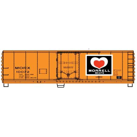 AccuRail 8522 - HO 40' Steel Reefer w/Plug Doors - Kit -- Morrell MOEX #10072 (orange, black, red, Heart Logo)