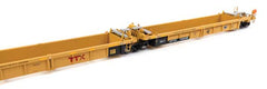 Walthers Mainline 910-55672 - Thrall 5-Unit Rebuilt 40' Well Car - Ready to Run -- TTX DTTX #748195 - large red TTX logo