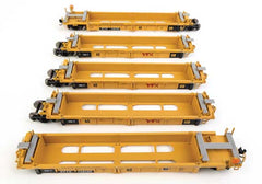 Walthers Mainline 910-55672 - Thrall 5-Unit Rebuilt 40' Well Car - Ready to Run -- TTX DTTX #748195 - large red TTX logo