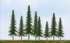 JTT 92027 - Spruce Trees -- 4 to 6" 10.2 to 15.2cm pkg(24)